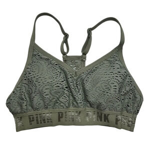 {PINK} "Ultimate Lightly Lined" Mesh Embroidered Light Support Sports Bra